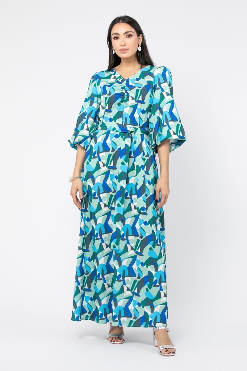 multi colored printed maxi women dress