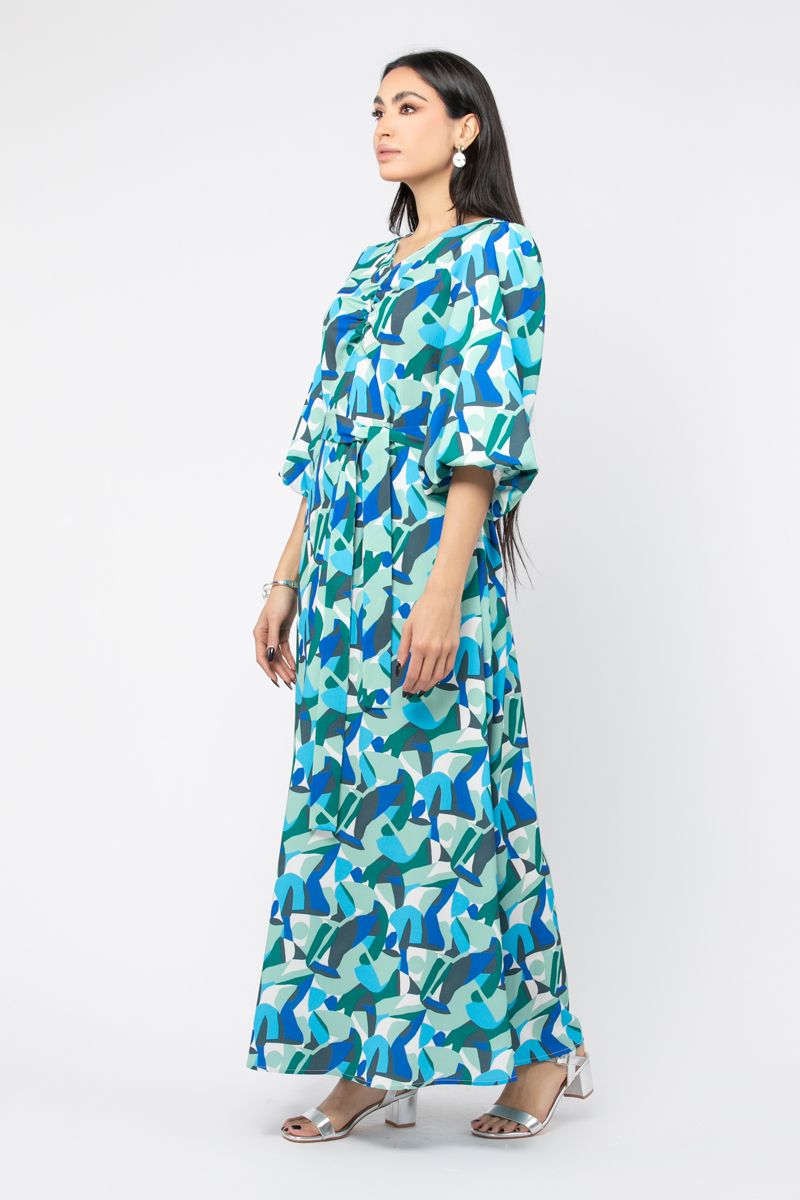 multi colored printed maxi women dress