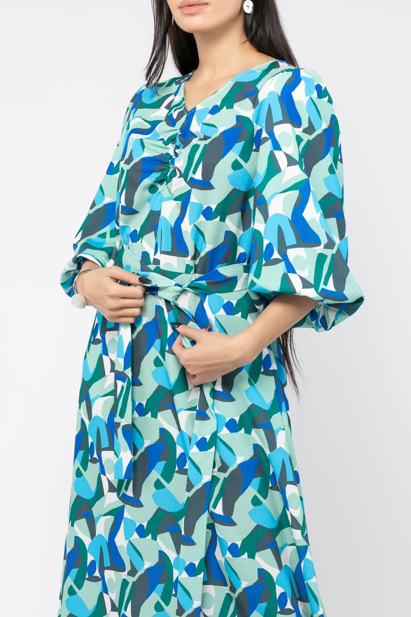 multi colored printed maxi women dress