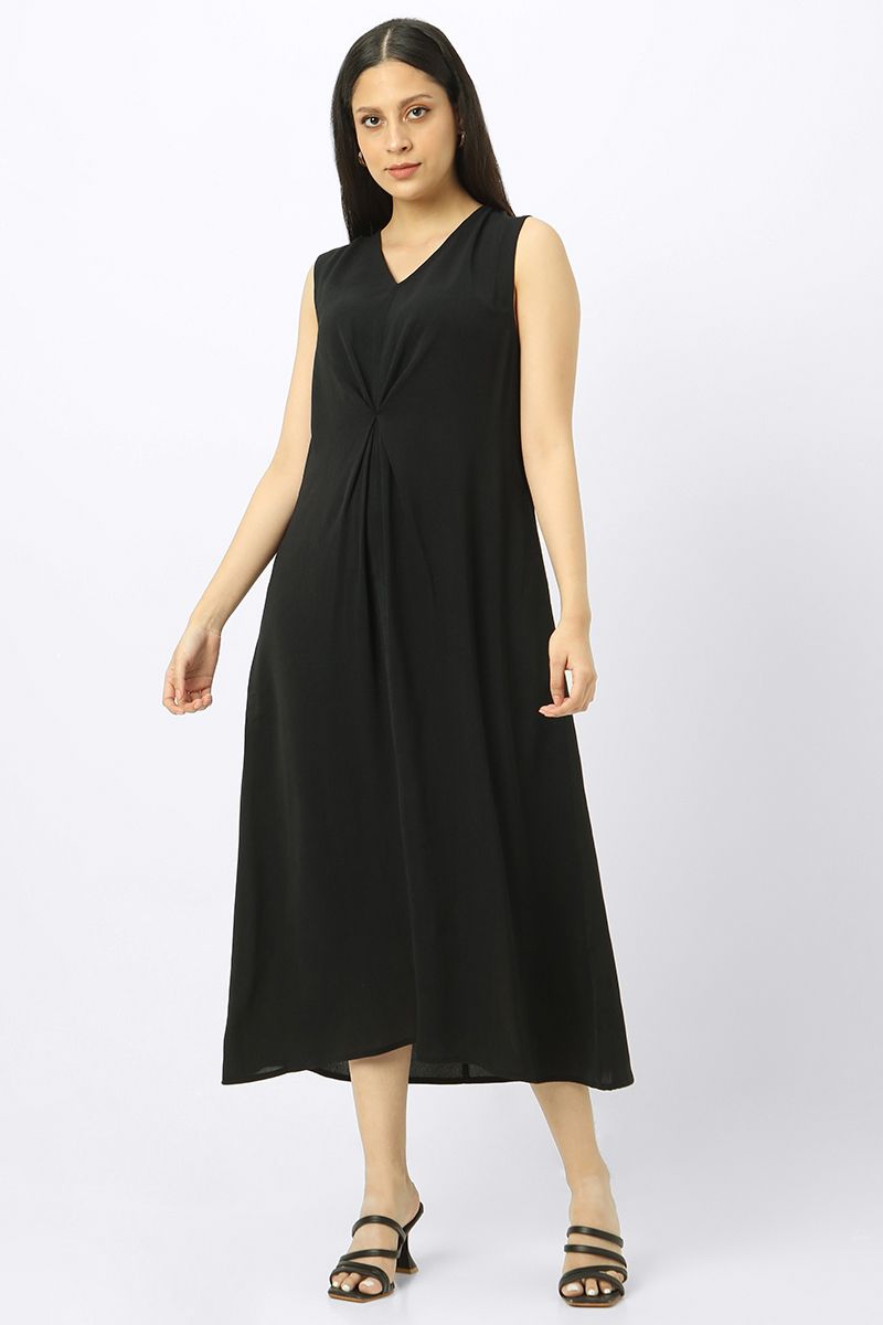 فستان نسائي فضفاض بلون موحد