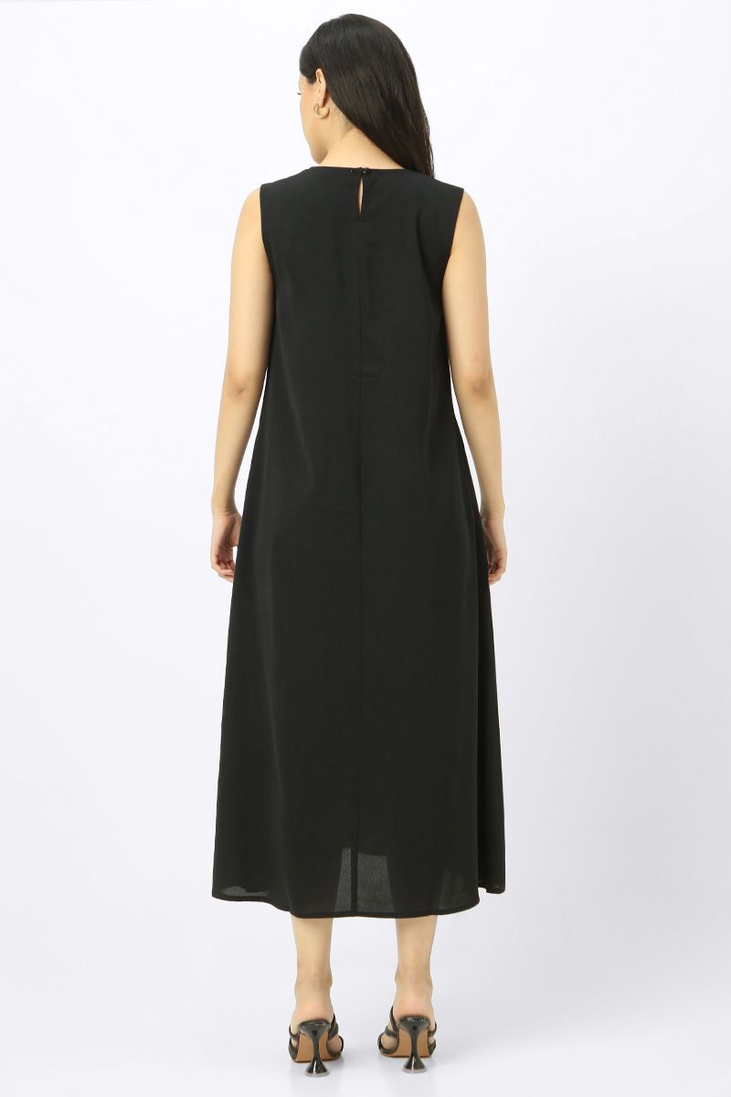 فستان نسائي فضفاض بلون موحد