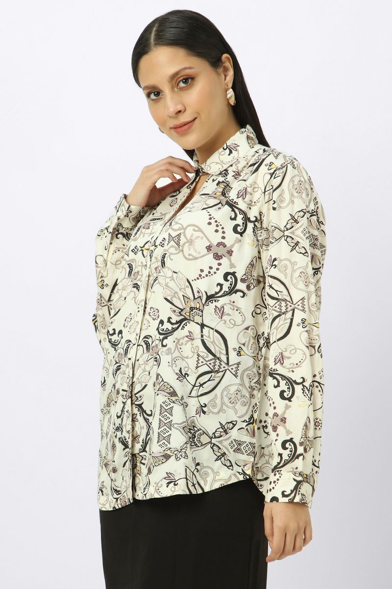 قميص نسائي بنمط طبعات