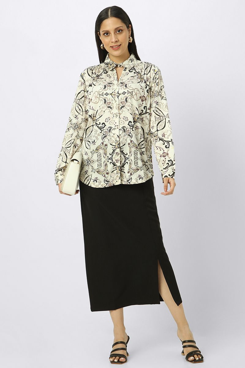 قميص نسائي بنمط طبعات