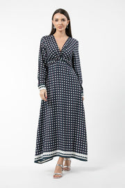 فستان نسائي ماكسي بنمط طبعات