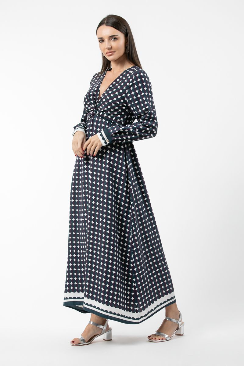 فستان نسائي ماكسي بنمط طبعات