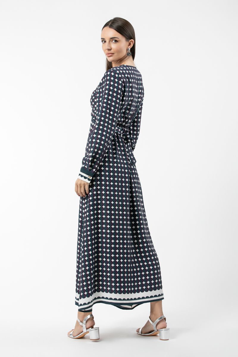 فستان نسائي ماكسي بنمط طبعات