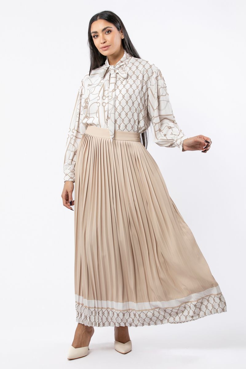 pleated maxi women skirt