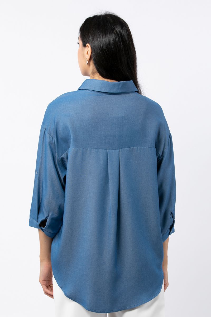 denim women shirt with embroidery