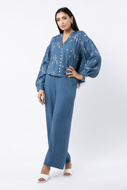 cropper women shirt with embroidery