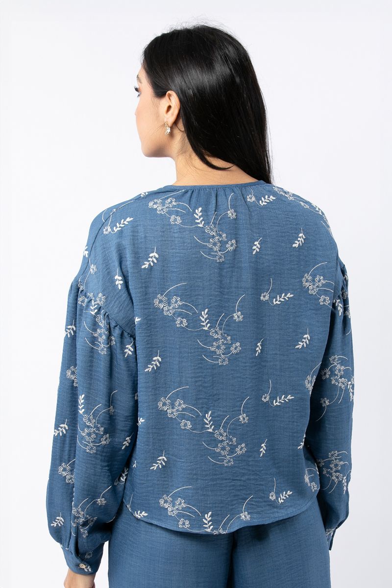 cropper women shirt with embroidery