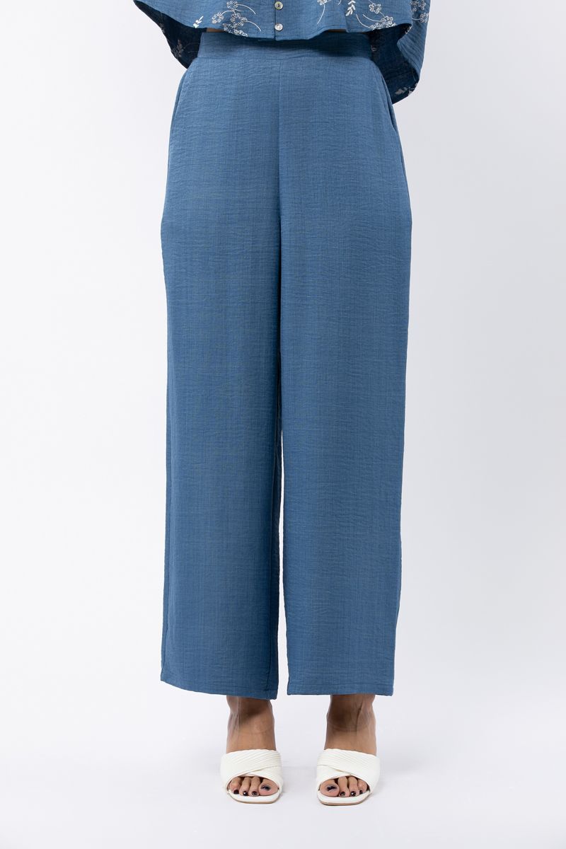 solid colored flowy women pants