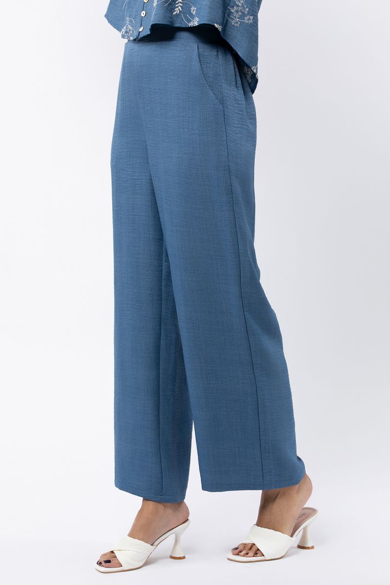 solid colored flowy women pants