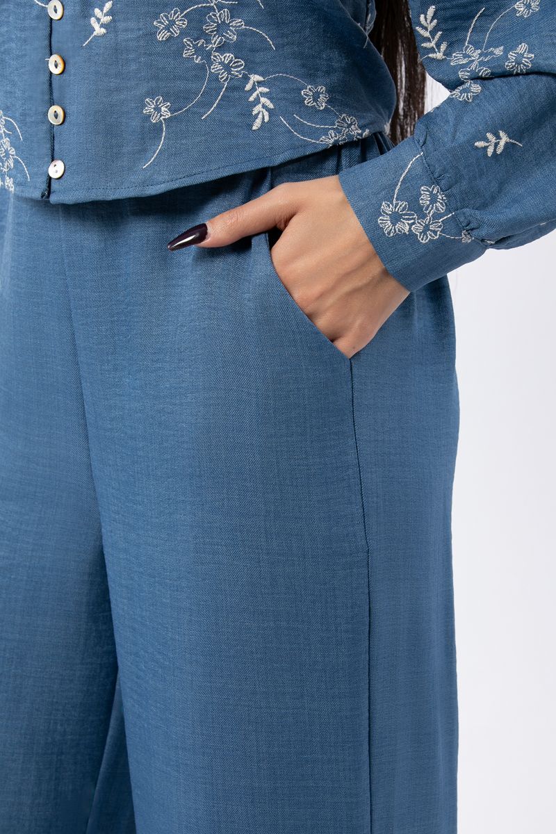 solid colored flowy women pants
