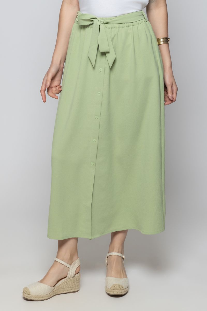 Womens Solid Color Longline Flowy Skirt