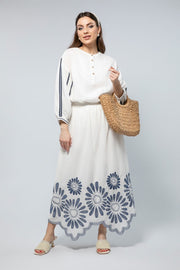 Longline Asymmetric Skirt - Effortless Elegance with Artistic Detailing