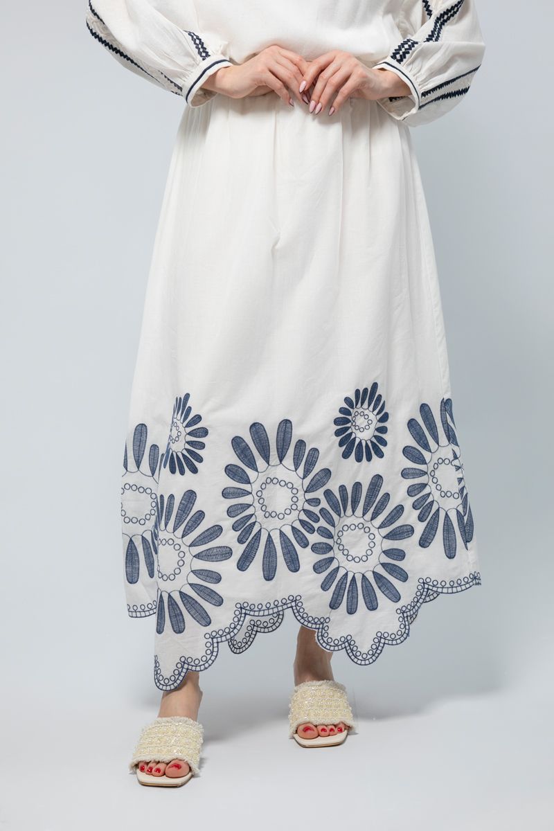 Longline Asymmetric Skirt - Effortless Elegance with Artistic Detailing