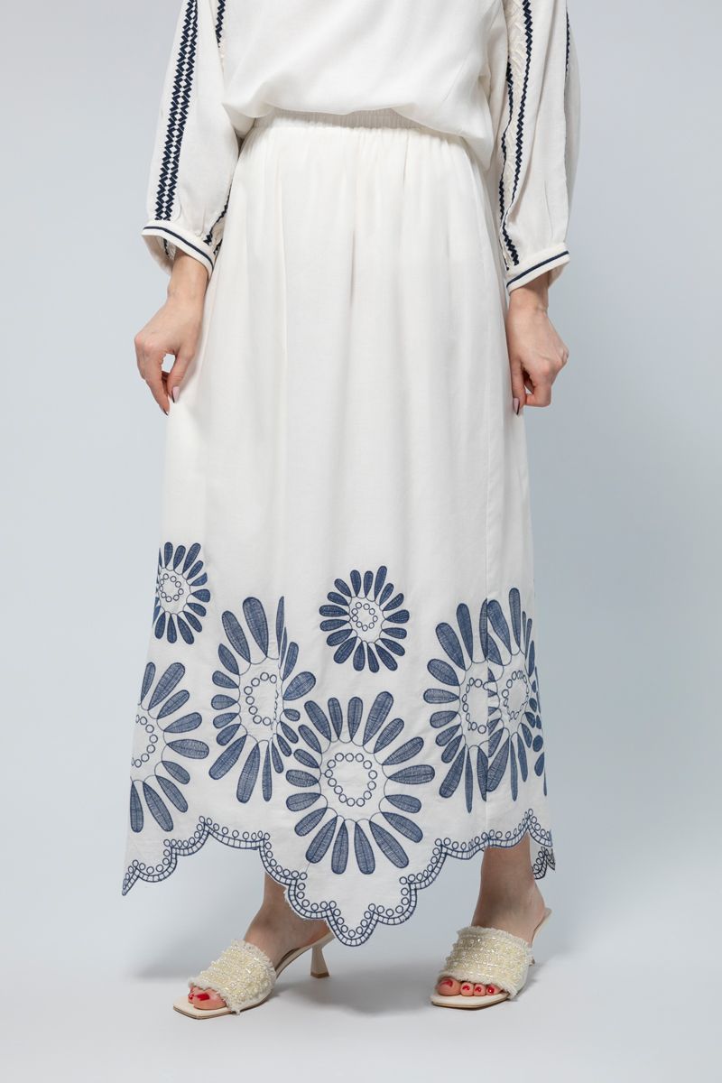 Longline Asymmetric Skirt - Effortless Elegance with Artistic Detailing