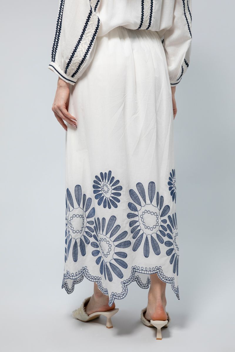 Longline Asymmetric Skirt - Effortless Elegance with Artistic Detailing