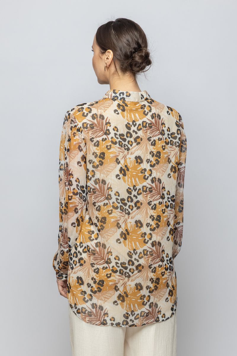 قميص نسائي بأكمام طويلة وأسلوب أنيق