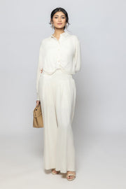 Women High-Waisted Flowy Wide Leg Summer Pants