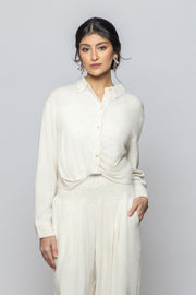 Women Cropped Long Sleeves Chic Style Shirt