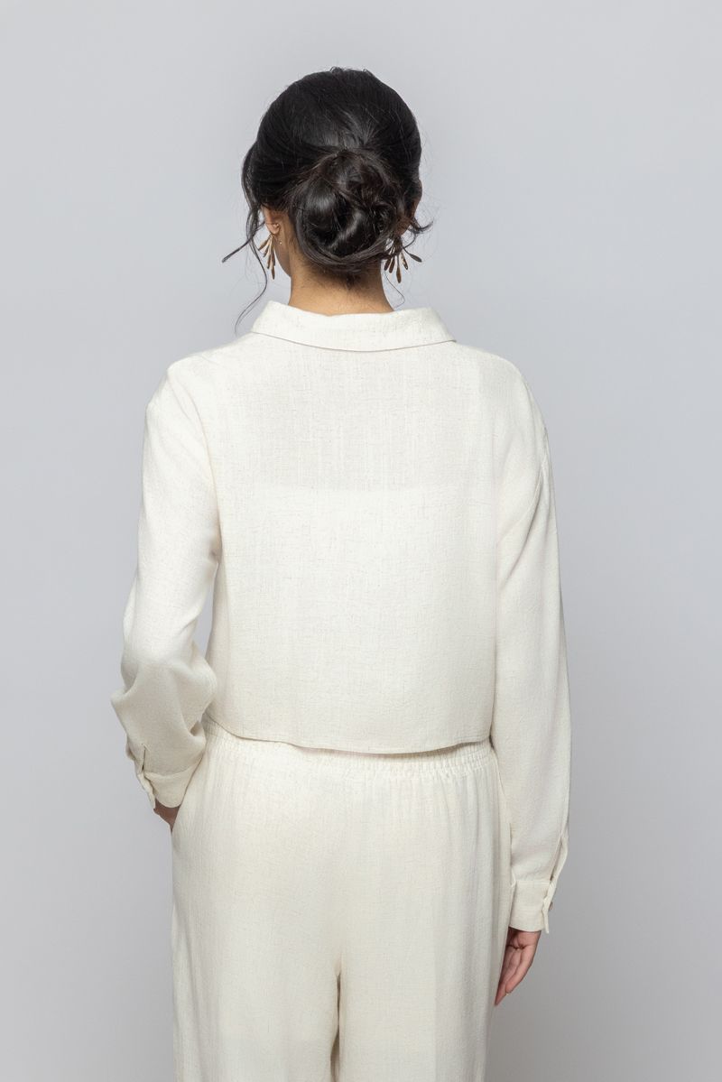 Women Cropped Long Sleeves Chic Style Shirt