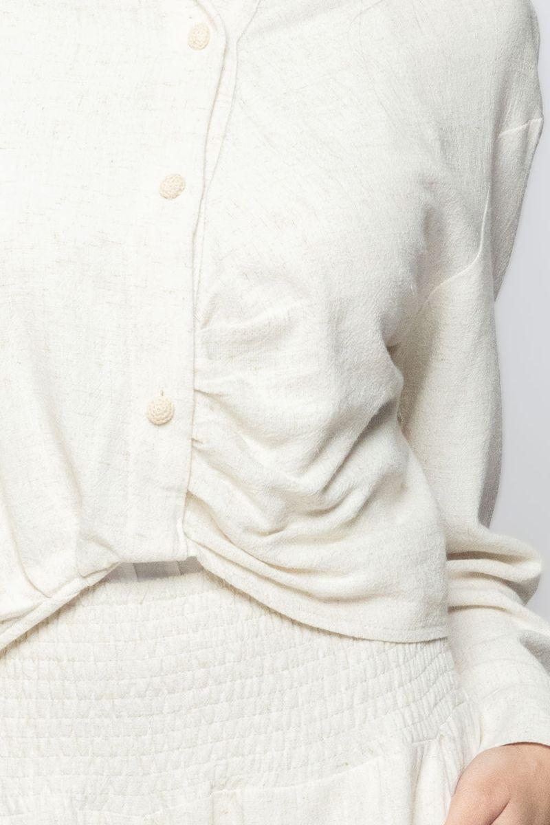 Women Cropped Long Sleeves Chic Style Shirt