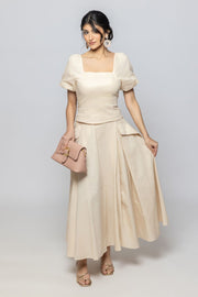 Women Flowy Solid Color Maxi Skirt