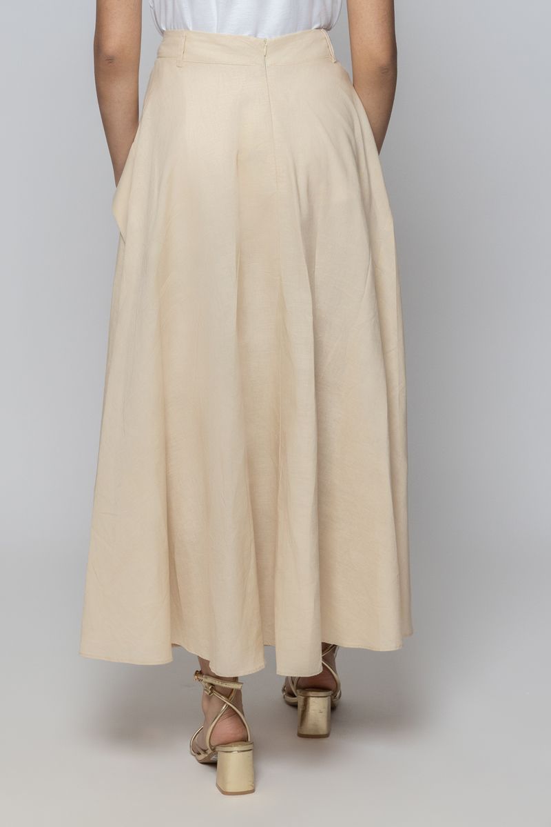 Women Flowy Solid Color Maxi Skirt