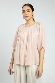 Women's Flowy Pleated Blouse