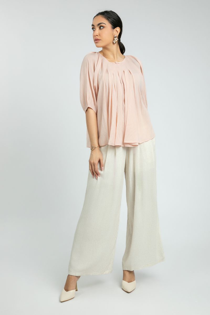 Women's Flowy Pleated Blouse