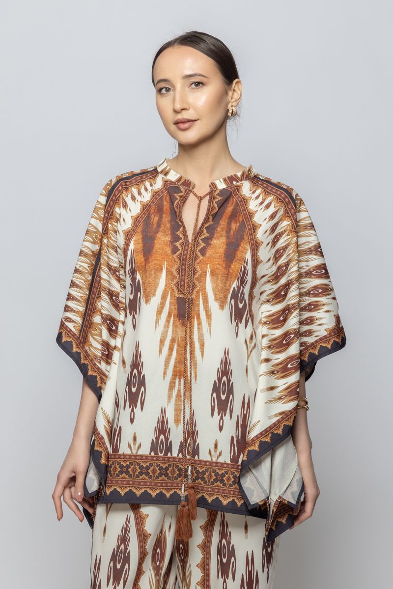 Women Flowy Butterfly Three-Quarter Sleeves Top