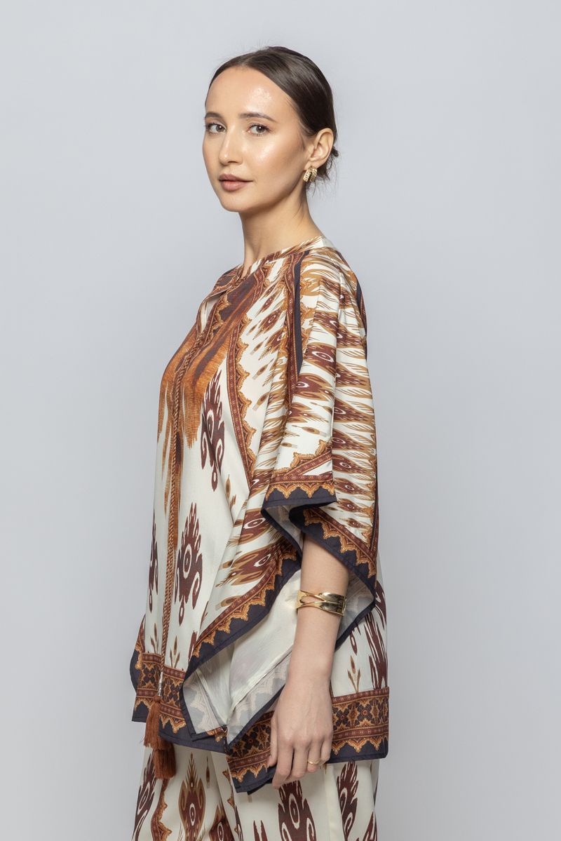 Women Flowy Butterfly Three-Quarter Sleeves Top