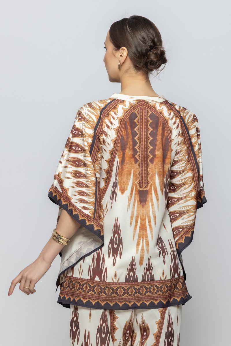 Women Flowy Butterfly Three-Quarter Sleeves Top