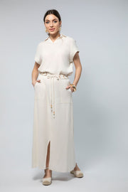 Maxi Skirt with Front Slit - Timeless Simplicity with a Charming Twist