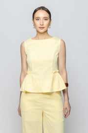 Women Sleeveless Blouse with Textured Solid Colored Fabric