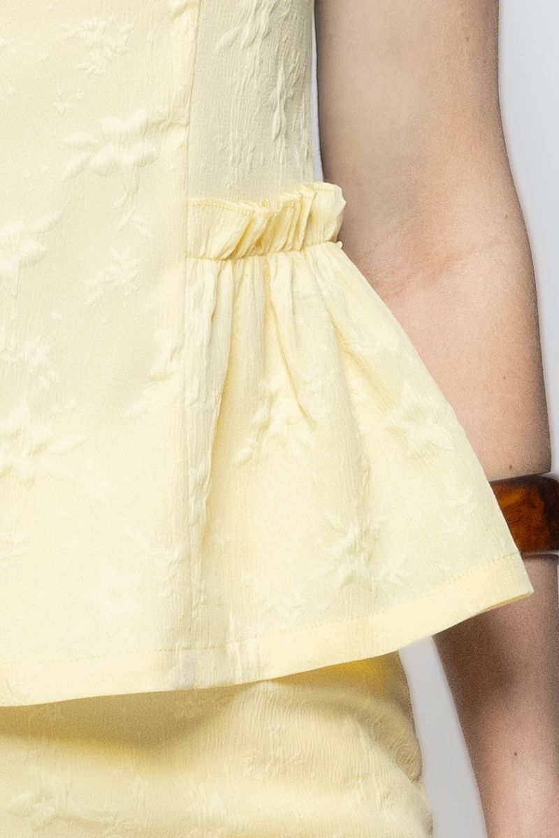 Women Sleeveless Blouse with Textured Solid Colored Fabric