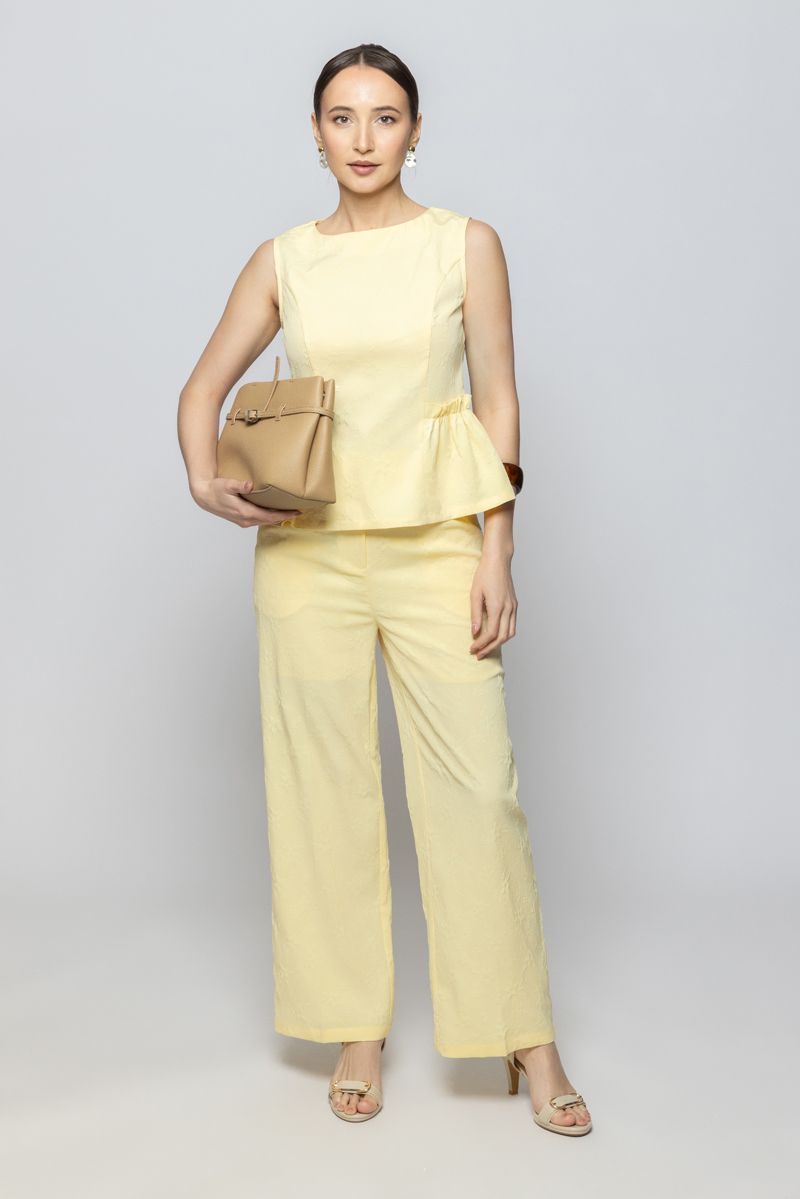 Women Sleeveless Blouse with Textured Solid Colored Fabric