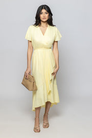 Women Short Sleeves Asymmetric Longline Dress