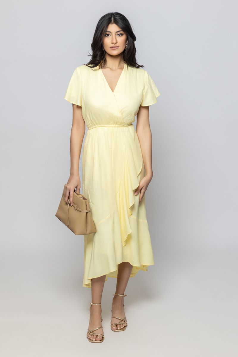 Women Short Sleeves Asymmetric Longline Dress