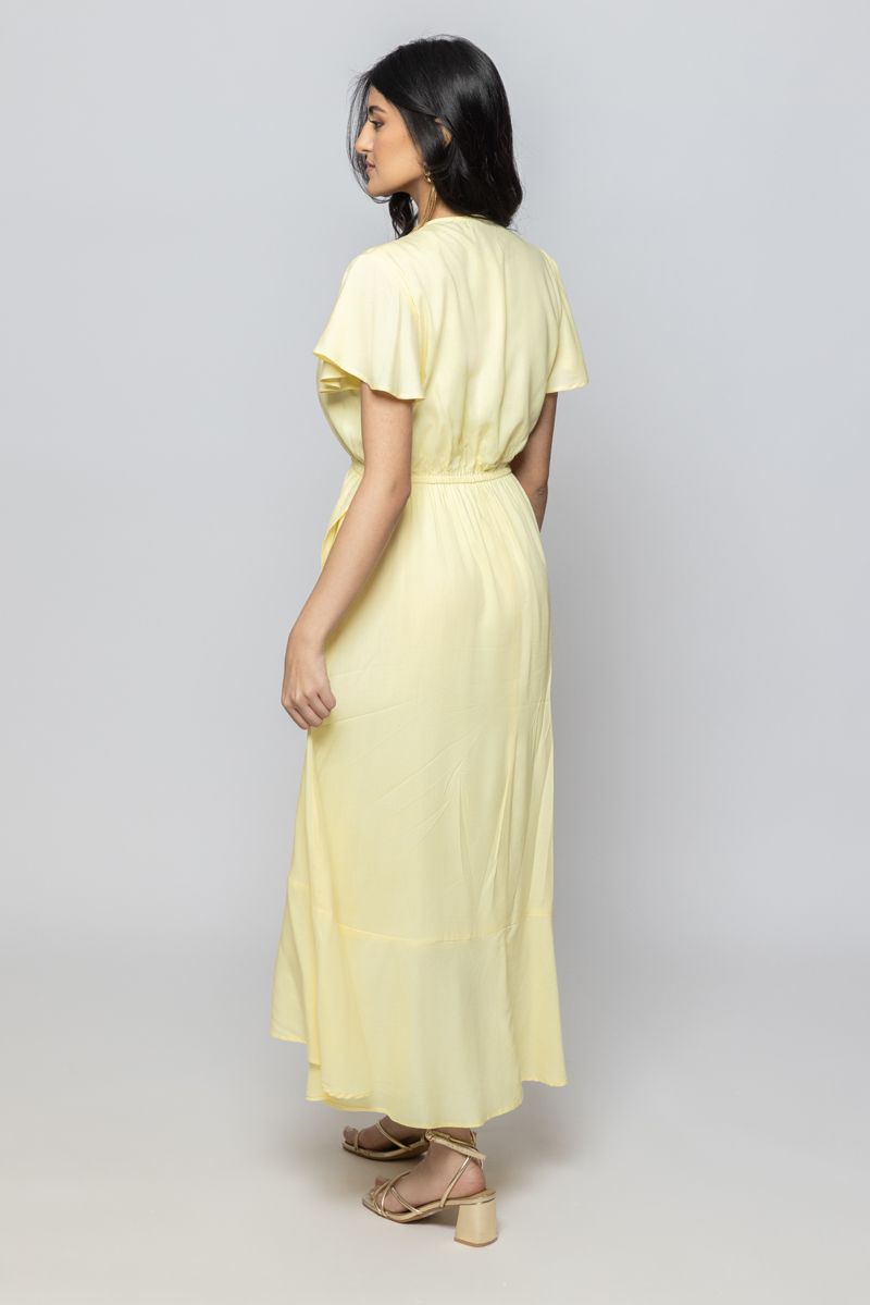 Women Short Sleeves Asymmetric Longline Dress