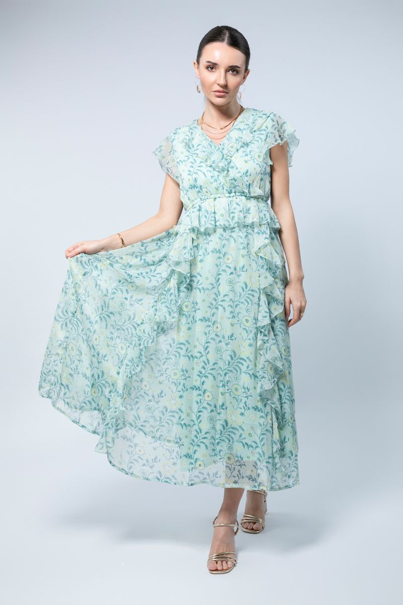 فستان صيفي طويل بأكمام قصيرة - مزيج مثالي من الراحة والأناقة