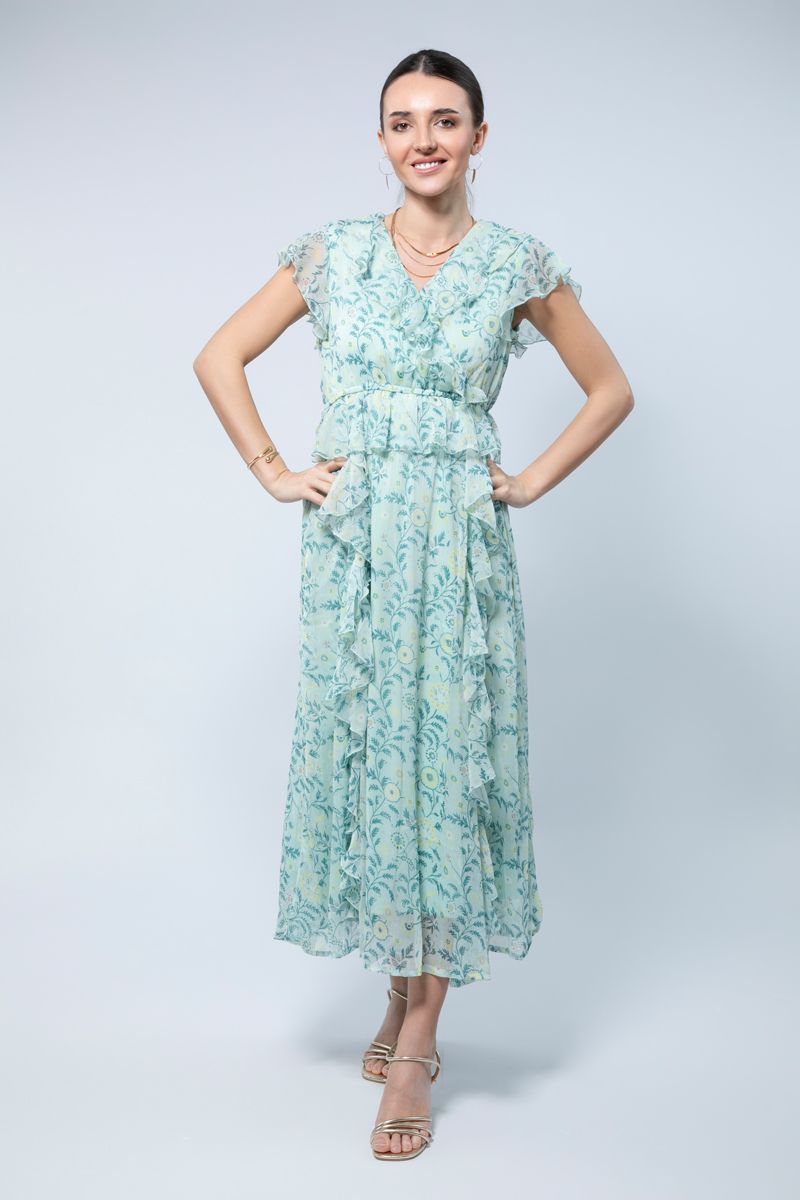 فستان صيفي طويل بأكمام قصيرة - مزيج مثالي من الراحة والأناقة