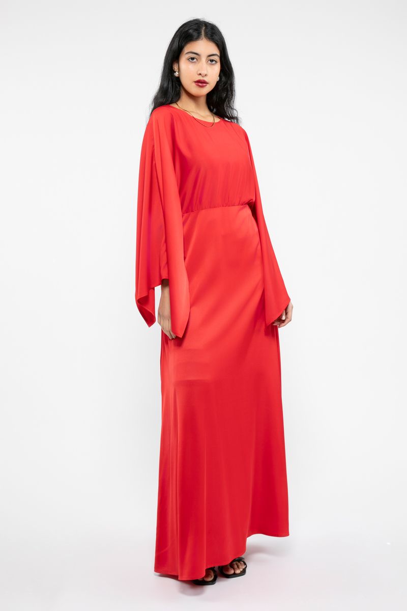 فستان نسائي ماكسي بأكمام عريضة