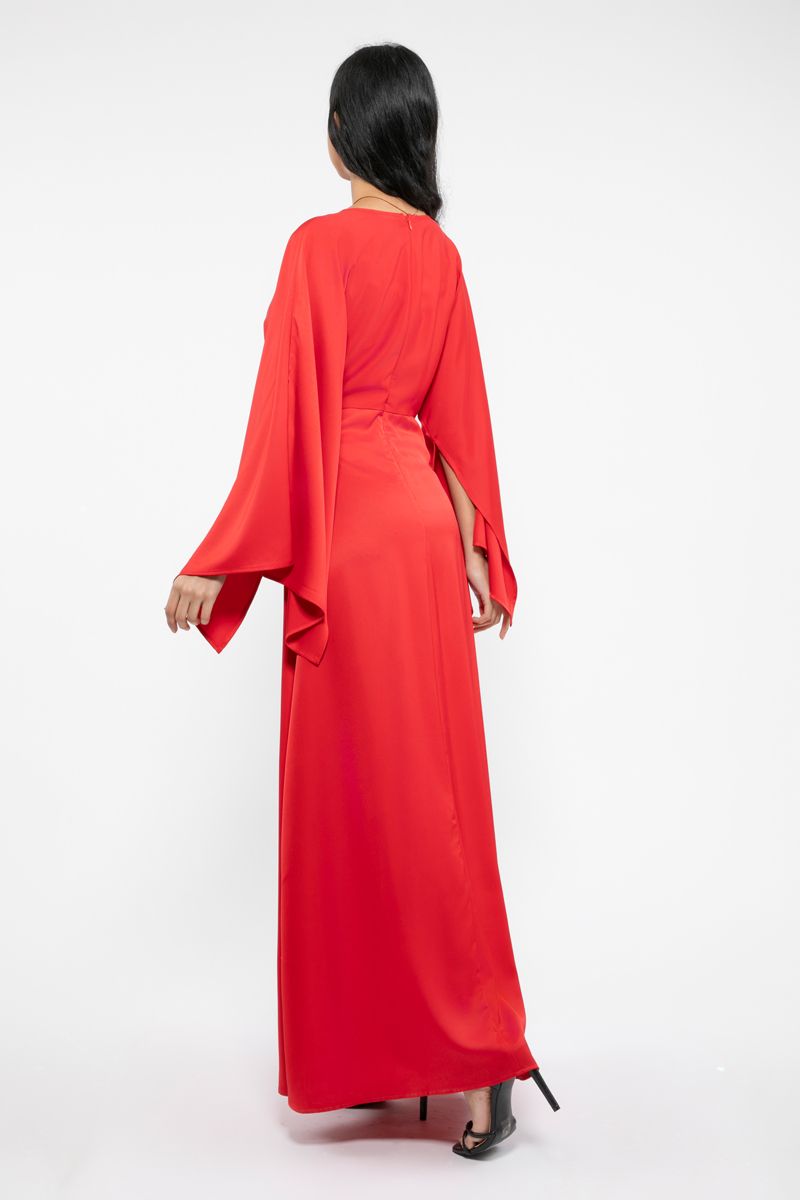 فستان نسائي ماكسي بأكمام عريضة