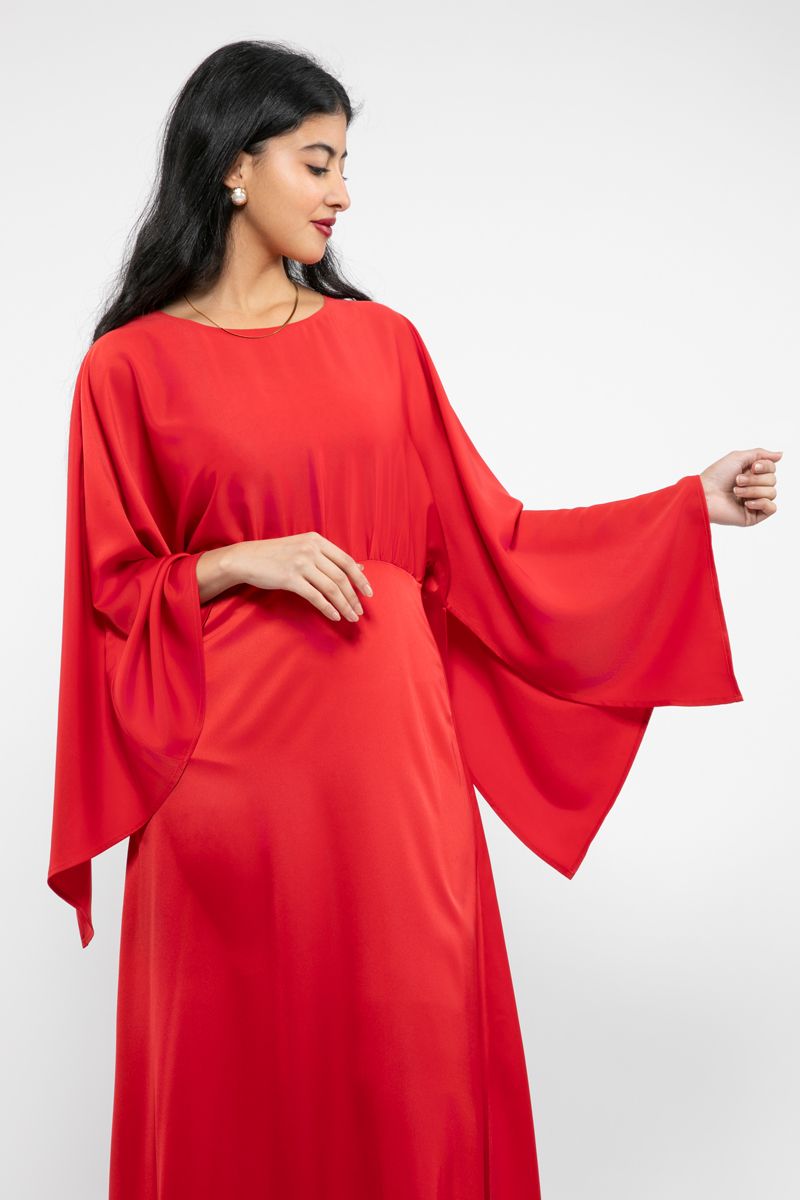 فستان نسائي ماكسي بأكمام عريضة