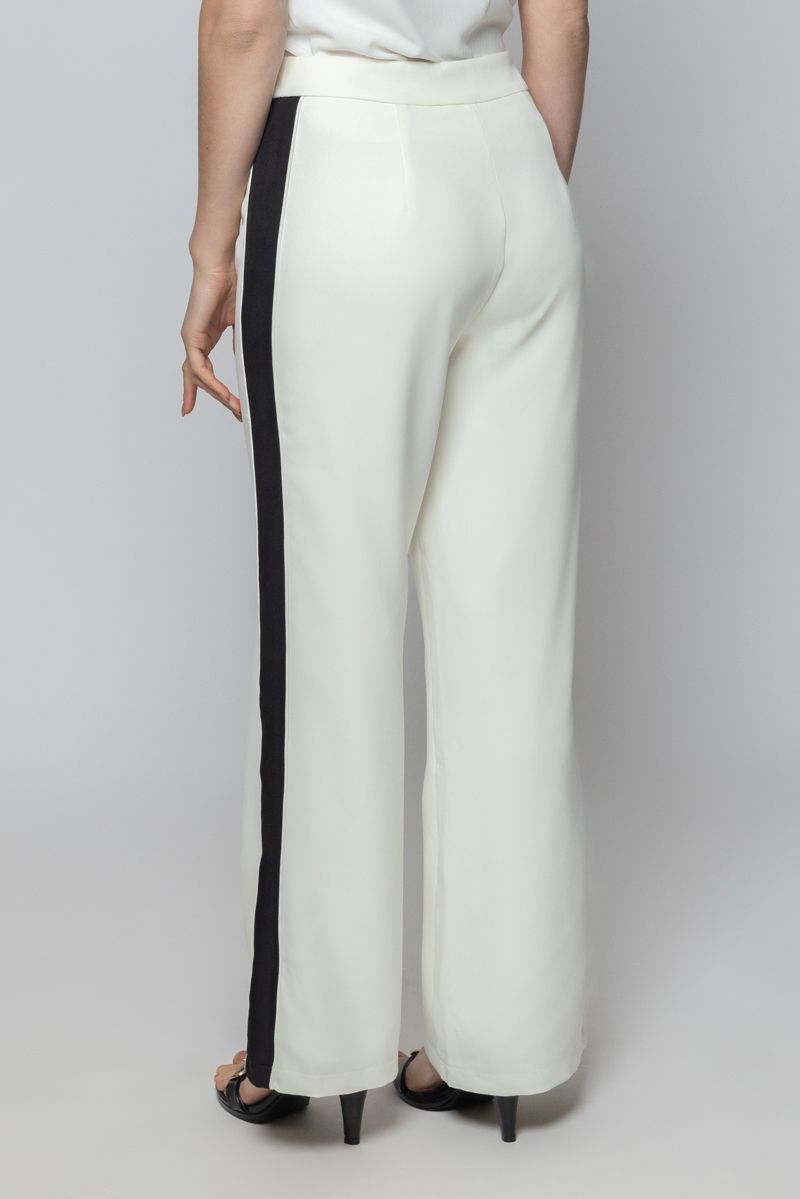 Women Wide Leg Pants with Contrast Colored Side Lining