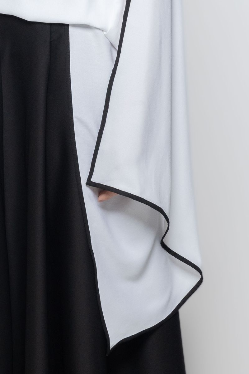 Women Sleeveless Modern Top with Cape Look and Tie Straps