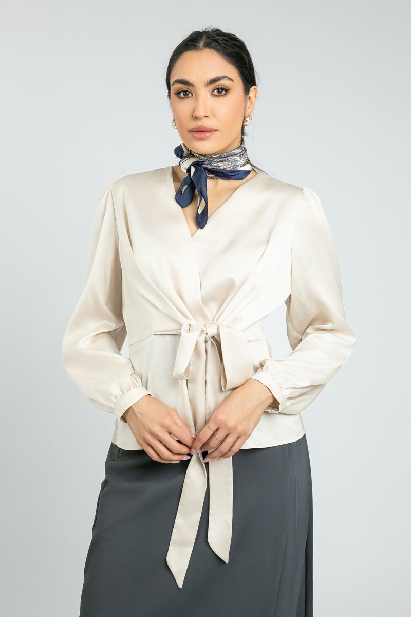 Women's Satin Wrap Top