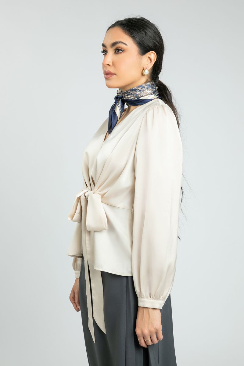 Women's Satin Wrap Top